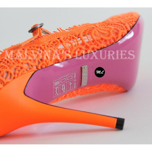 GUCCI SHOES VIRGINIA CORDED LACE MARY JANE POINTY PUMPS CRYSTAL sz 37 6.5 US - Picture 10 of 14